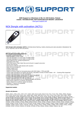 NCK Dongle with Activation (ACT1)
