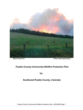 Pueblo County Community Wildfire Protection Plan