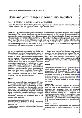 Bone and Joint Changes in Lower Limb Amputees