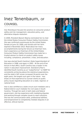 Inez Tenenbaum, of COUNSEL