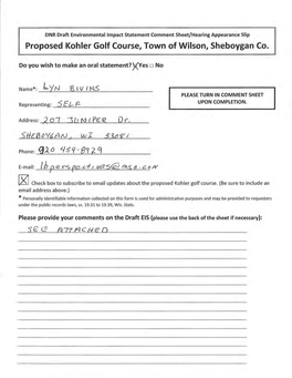Proposed Kohler Golf Course, Town of Wilson, Sheboygan Co