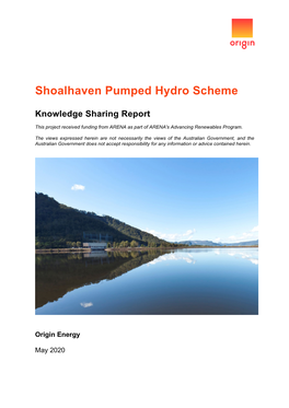 Shoalhaven Pumped Hydro Scheme