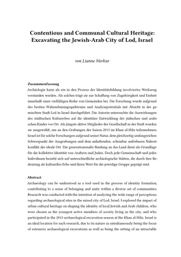 Excavating the Jewish-Arab City of Lod, Israel