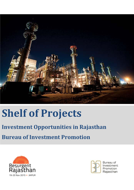 Shelf of Projects Investment Opportunities in Rajasthan Bureau of Investment Promotion Contents Medical & Health