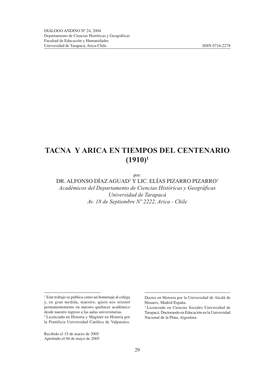 Tacna Y Arica En Tiempos Del Centenario (1910)1