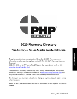 2020 Pharmacy Directory