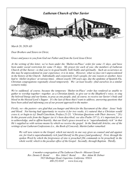 Pastoral Letter #2