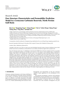 Pore Structure Characteristics and Permeability Prediction Model in a Cretaceous Carbonate Reservoir, North Persian Gulf Basin