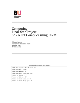 A JIT Compiler with LLVM