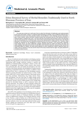 Ethno Botanical Survey of Herbal Remedies Traditionally Used In