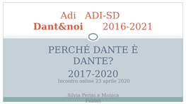 Perché Dante È Dante 23 Aprile 2020