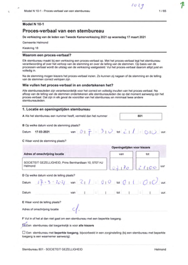 Proces-Verbaal Van Een Stembureau 1 / 65