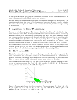 1 Algorithms for Linear Programming