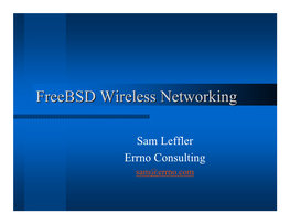 Freebsd Wireless Networking