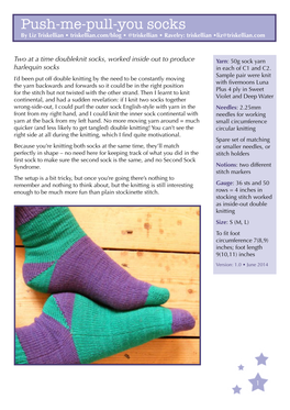 Push-Me-Pull-You Socks by Liz Triskellian • Triskellian.Com/Blog • @Triskellian • Ravelry: Triskellian •Liz@Triskellian.Com