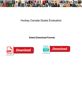 Hockey Canada Goalie Evaluation