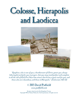 Colosse, Hierapolis, and Laodicea