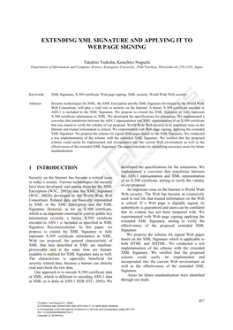 Extending Xml Signature and Applying It to Web Page Signing