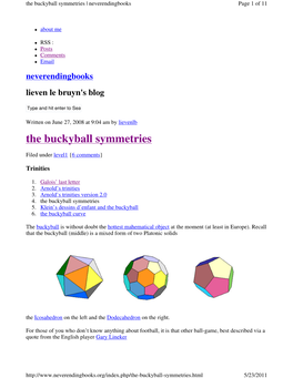 The Buckyball Symmetries | Neverendingbooks Page 1 of 11