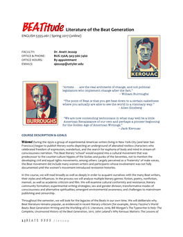 Literature of the Beat Generation ENGLISH 5355.061 / Spring 2017 (Online)