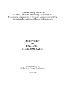 Supervision of Financial Conglomerates