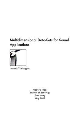 Multidimensional Data-Sets for Sound Applications