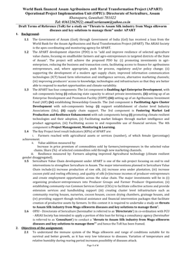 Draft Terms of Reference (Tor) for a Study on “Threats to Assam Silk Industry from Muga Silkworm Diseases and Key Solutions to Manage Them” Under APART 1