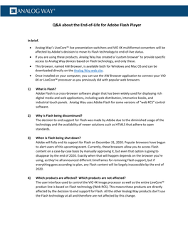 Q&A Adobe Flash Player End-Of-Life