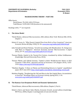 Partment of Economics Economics 202A D