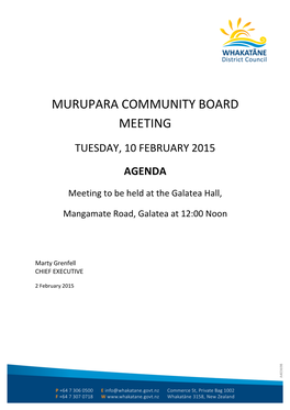 Murupara Community Board 10 February 2015
