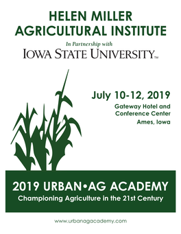 HELEN MILLER AGRICULTURAL INSTITUTE in Partnership With