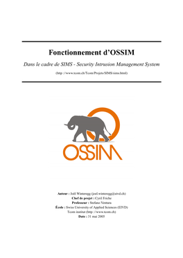 Fonctionnement D'ossim