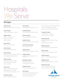 Hospitals We Serve