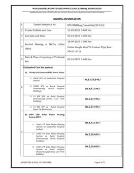 BIDDING INFORMATION 1. Tender Reference No. SPV/Sdrhosp