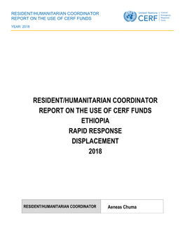 Resident/Humanitarian Coordinator Report on the Use of Cerf Funds