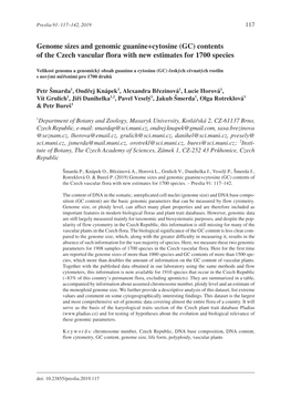 (GC) Contents of the Czech Vascular Flora with New Estimates for 1700 Species