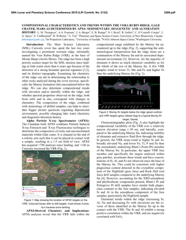 Compositional Characteristics and Trends Within the Vera Rubin Ridge, Gale Crater, Mars As Determined by Apxs: Sedimentary, Diagenetic and Alteration History L