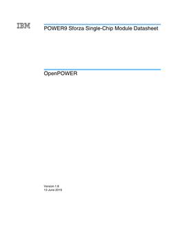 POWER9 Sforza Single-Chip Module Datasheet