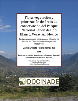 Flora, Vegetación Y Priorización De Áreas De Conservación Del Parque Nacional Cañón Del Río Blanco, Veracruz, México
