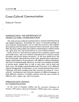 Cross-Cultural Communication