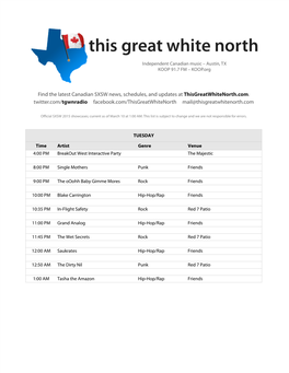 SXSW Schedule