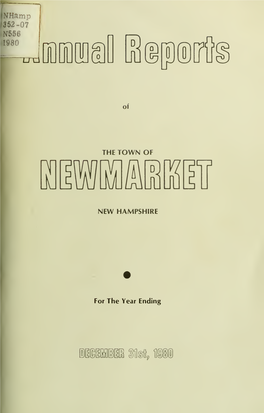 Annual Report of the Town of Newmarket, New Hampshire by The