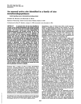 Metalloendopeptidases (Insulin Degrading Enzyme/Nitochondrial Processing Protease) ANDREW B