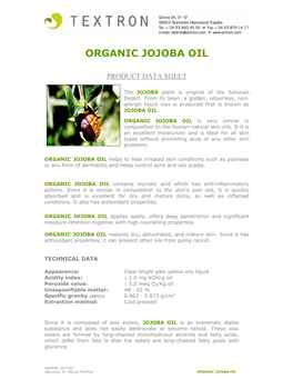 Organic Jojoba Oil