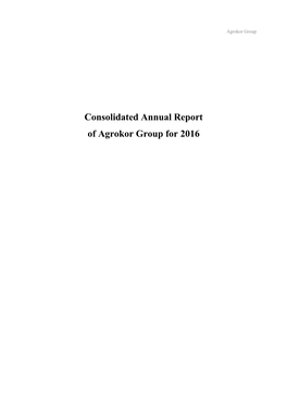 Consolidated Annual Report of Agrokor Group for 2016