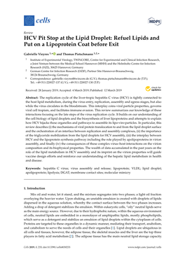 HCV Pit Stop at the Lipid Droplet: Refuel Lipids and Put on a Lipoprotein Coat Before Exit