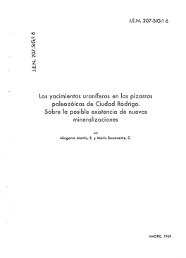 Yacimientos Uraníferos En Las Pizarras Paleozoicas De Ciudad