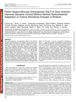 Potent Sodium/Glucose Cotransporter SGLT1/2 Dual Inhibition Improves