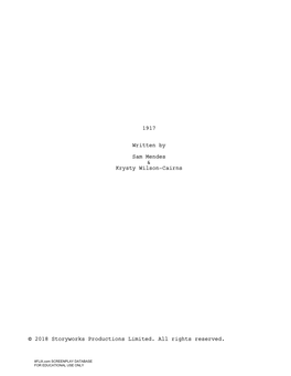 1917 (2019) Screenplay