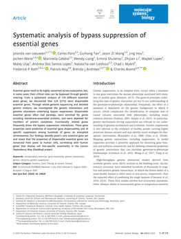 Systematic Analysis of Bypass Suppression of Essential Genes